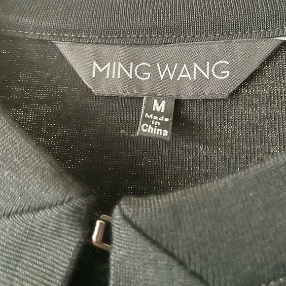 Ming Wang Sequined Black Open Front Cardigan with Clasp Sweater Size Medium - Picture 5 of 5